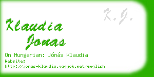 klaudia jonas business card